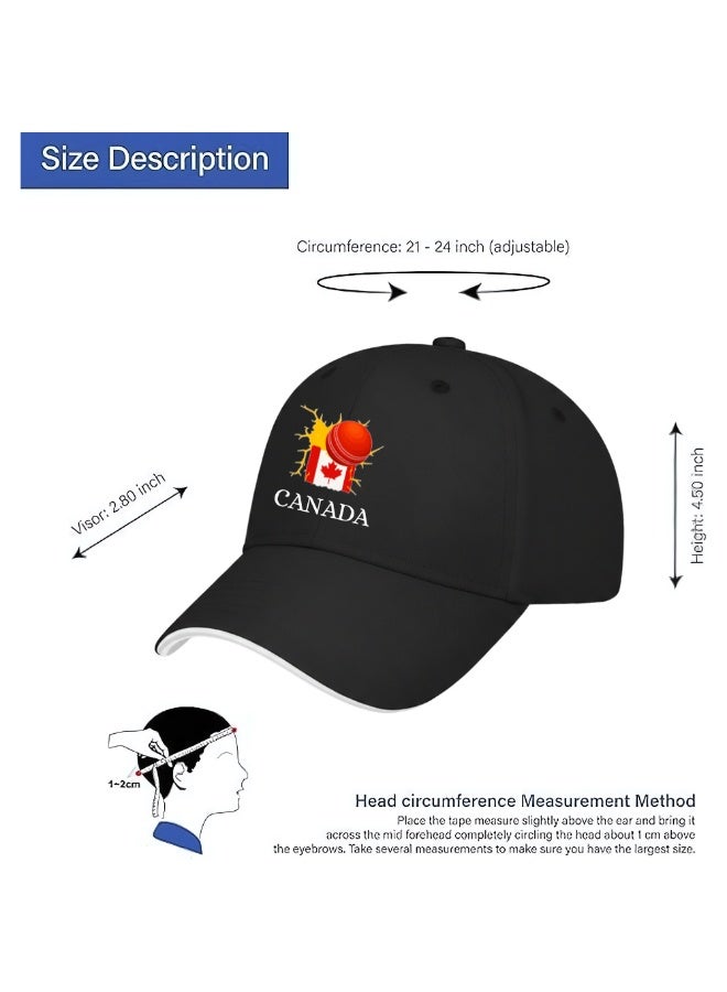 PRINTSHOP4ME Canada Cricket Sports Cap For Men | Adjustable Metal Buckle Design | Lightweight Baseball Style Headwear For Outdoor And Everyday Casual Wear - Image 5